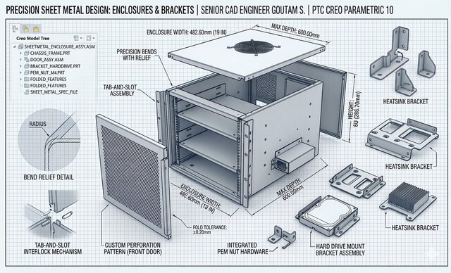 Precision Sheet Metal Enclosure & Mounting Bracket Assembly
