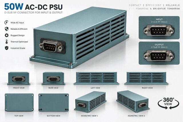 3D model of 50W AC-DC PSU – Product