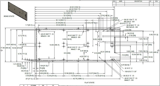 Precision Sheet Metal Design – Flat Pattern & Bend State Drawings
