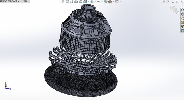 3D model of Orion Spacecraft (Heat Shield + Pressure Vessel)
