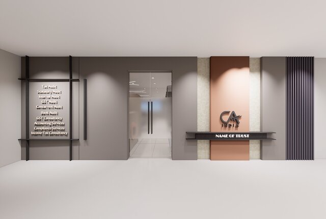 3D model of Modern CA Office Interior Design & 3D Visualization