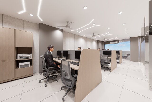 3D model of Modern CA Office Interior Design & 3D Visualization