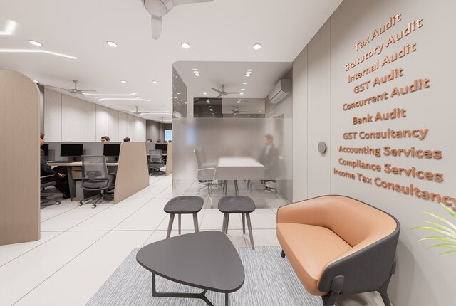 Modern CA Office Interior Design & 3D Visualization
