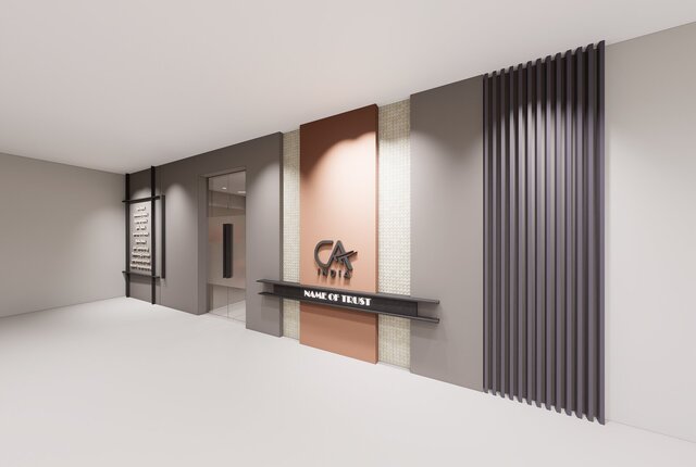 3D model of Modern CA Office Interior Design & 3D Visualization