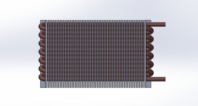 3D model of Fin-and-Tube Heat Exchanger Design & Thermal Analysis
