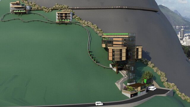 3D model of Eco-Sustainable Commercial Architecture & Infrastructure – NECTUR Hub