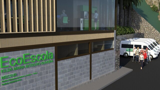 3D model of Eco-Sustainable Commercial Architecture & Infrastructure – NECTUR Hub