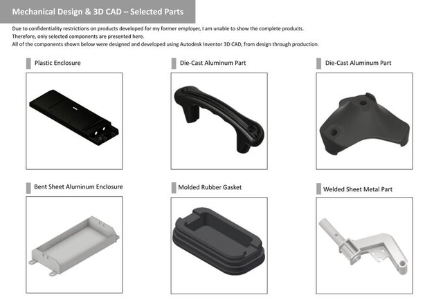 Mechanical Design & 3D CAD – Selected Parts