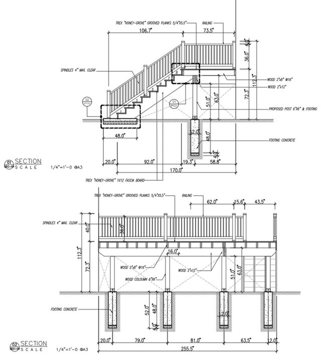 Residential Porch Deck Construction Drawings – image 5 of 8