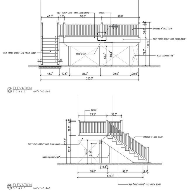 Residential Porch Deck Construction Drawings – image 4 of 8