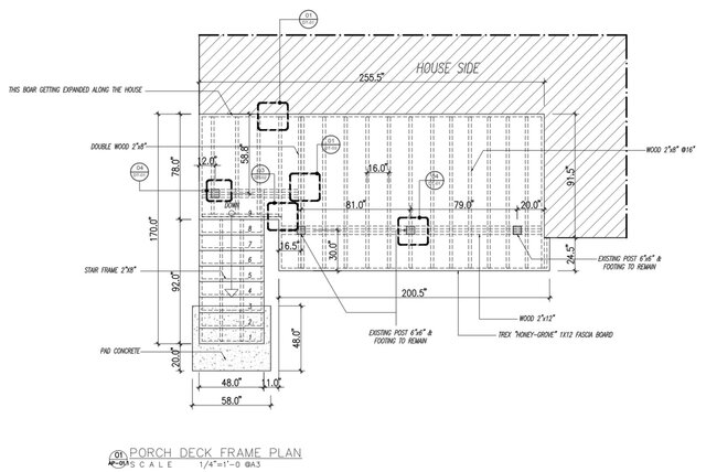 Residential Porch Deck Construction Drawings – image 3 of 8