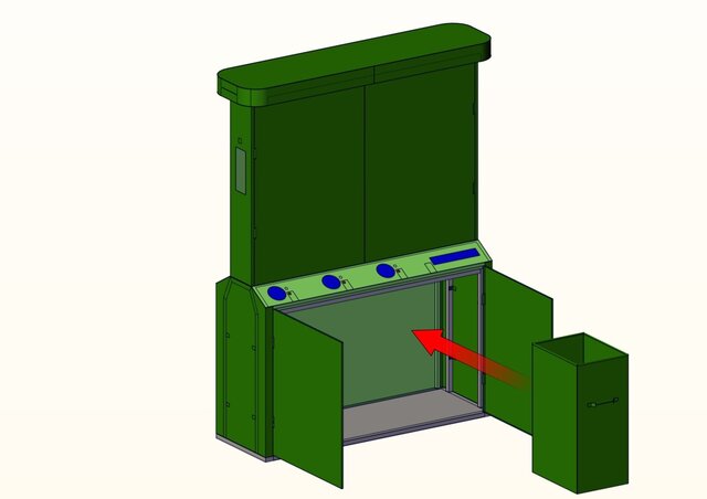 3D model of Sheet Metal & Weldment Work ( Smart Bottle Crusher )
