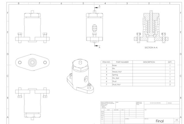 3D model of Mechanical Assembly & Detailed Engineering Drawing | 3D CAD