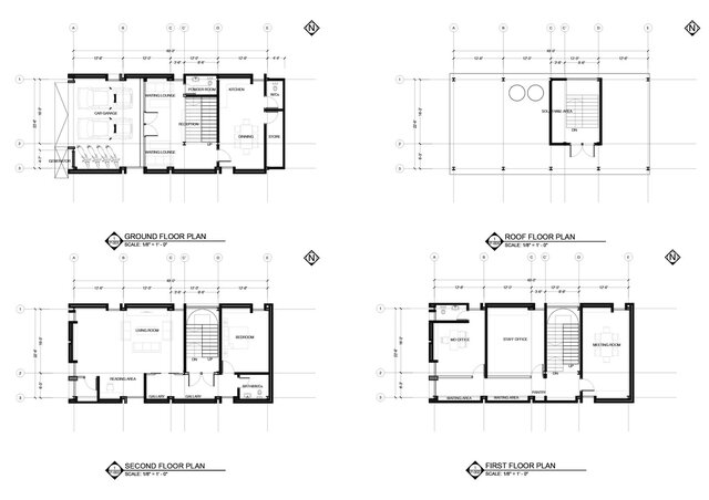 3D model of 3 storey mixed-use residential building