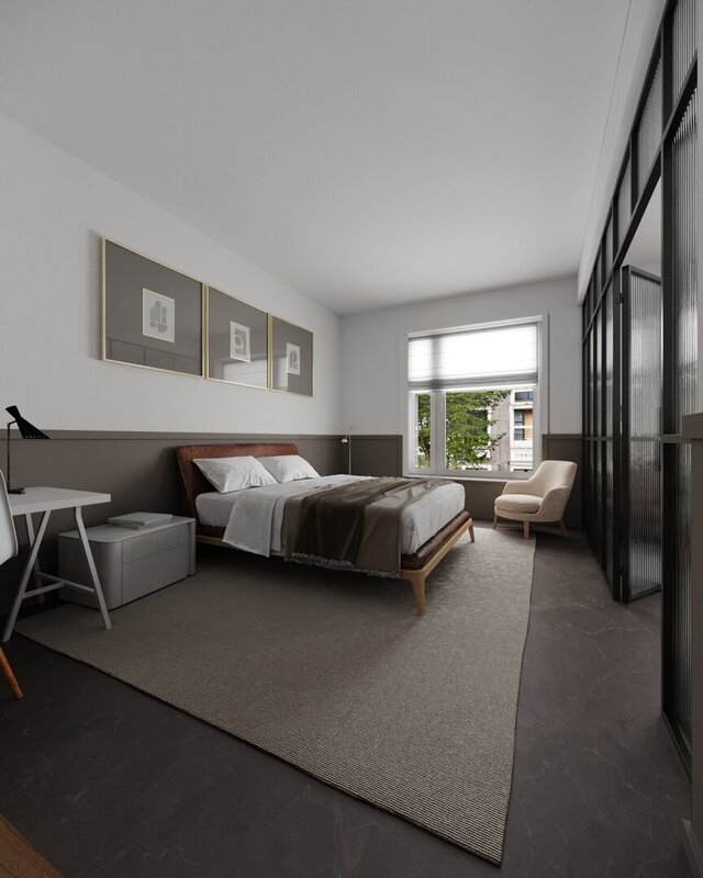 3D model of studio apartment interior project