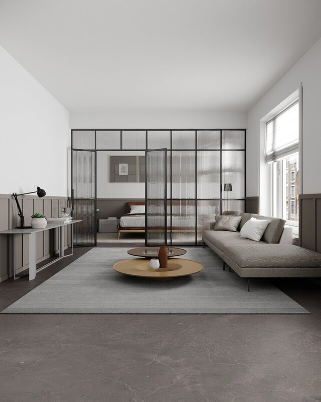 3D model of studio apartment interior project