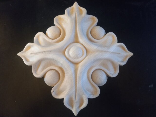 Decorative 3D Relief Ornament - Architectural Carving
