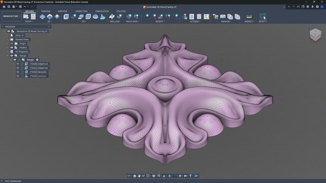 3D model of Decorative 3D Relief Ornament - Architectural Carving