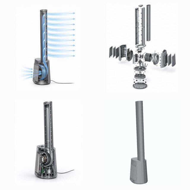 Bladeless Tower Fan – Mechanical Design & Product Development – image 2 of 8