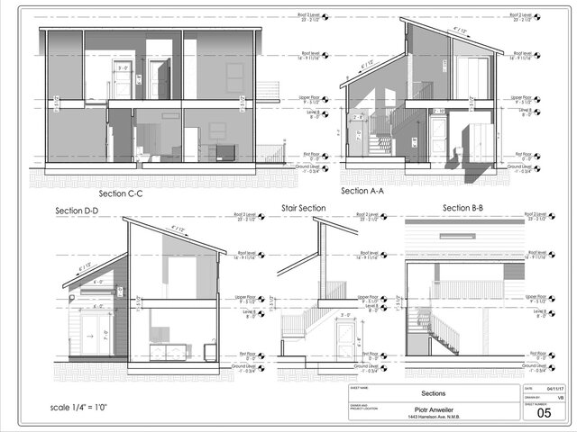 3D model of Residential Elevations and Sections | Architectural Drafting
