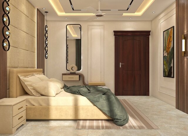 Child Bedroom 2D CAD Layout & Ceiling Elevation Details