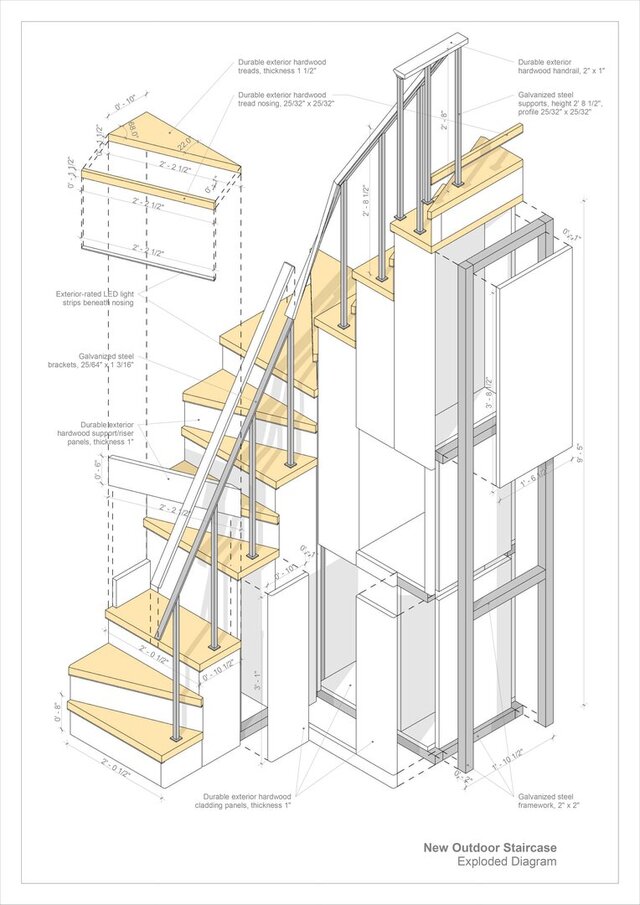 3D model of Technical Special-case Stairs