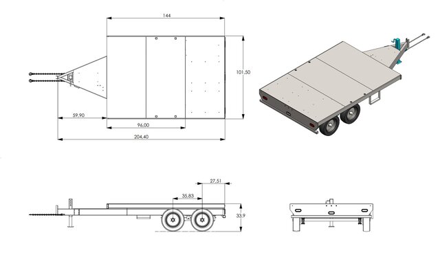 3D model of Trailer Design and Manufaturing Design