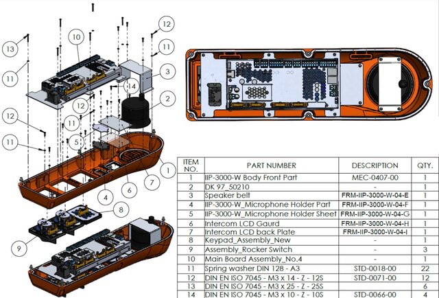 3D model of IIP-3000-W (Industrial wall-mount intercom)
