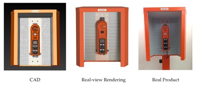 3D model of IIP-3000-W (Industrial wall-mount intercom)