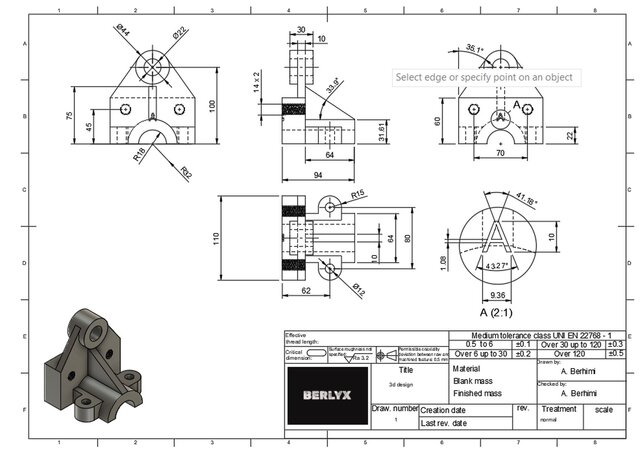 3D model of 2D Technical Drawing