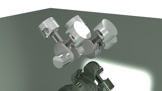 V6 Engine Assembly - 3D CAD Model