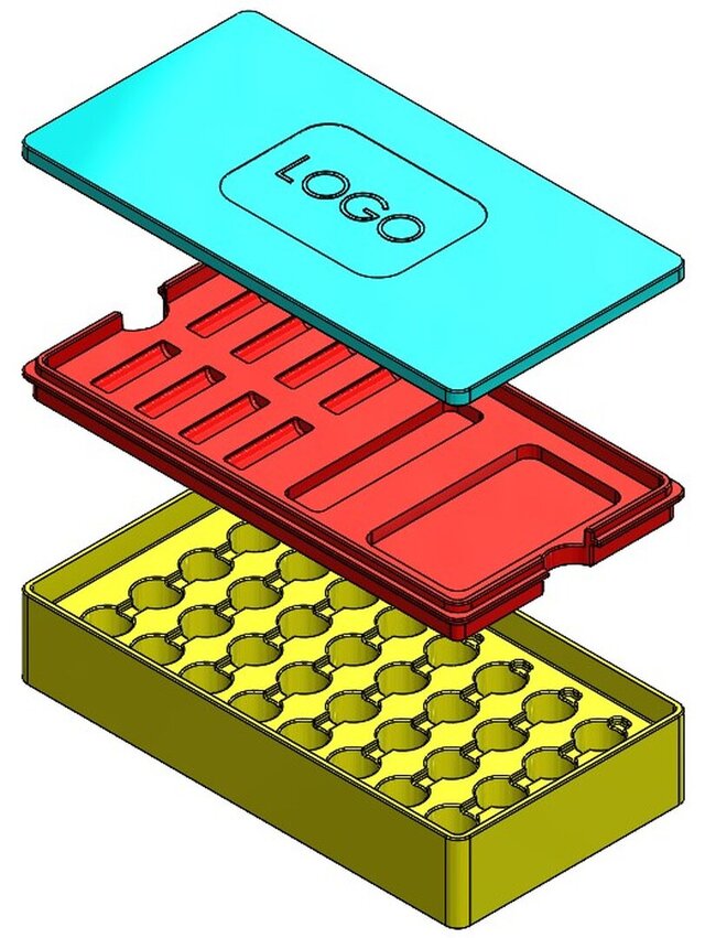 3D model of Smart Modular Battery Organizer – Original Mechanical Product Design
