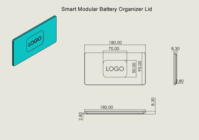 3D model of Smart Modular Battery Organizer – Original Mechanical Product Design