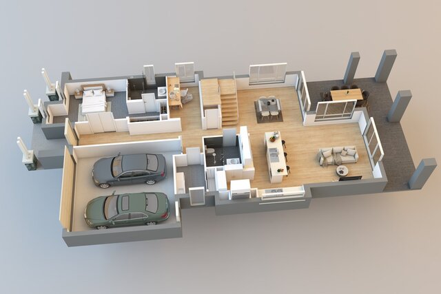I offer isometric floor plans for single story facade image 7