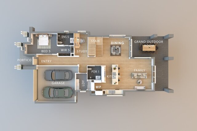 I offer isometric floor plans for single story facade image 5