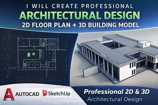 I will create 2D & 3D Architectural and Urban Planning Designs