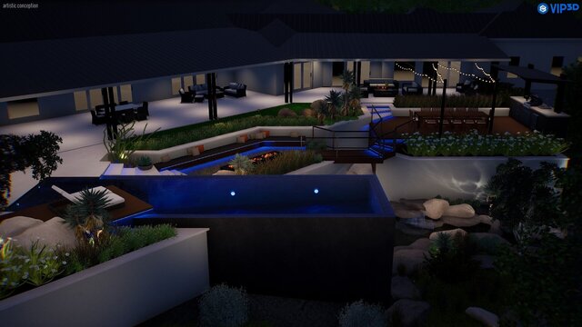 I offer 3D Pool Studio renderings, 2D drawings, and design for outdoor landscaped areas image 6