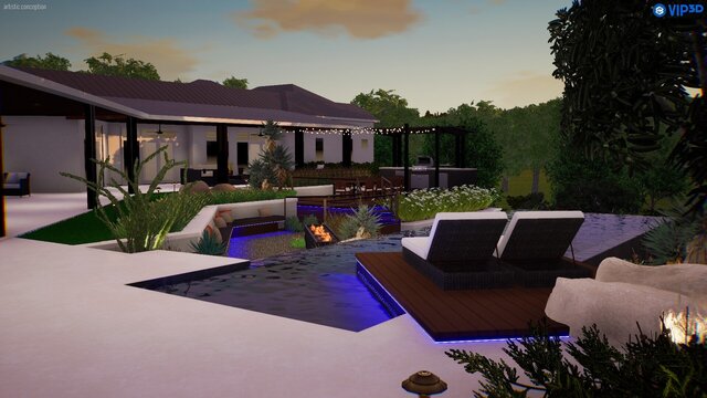 I offer 3D Pool Studio renderings, 2D drawings, and design for outdoor landscaped areas image 2