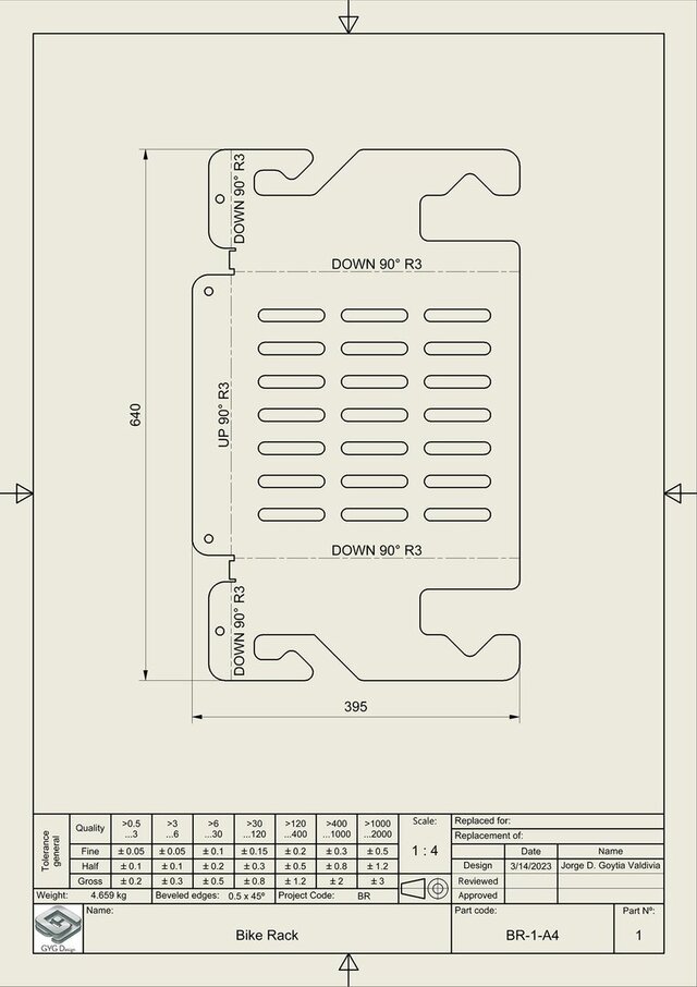 I will do 3D modeling and the manufacturing drawing of a mechanical part image 13