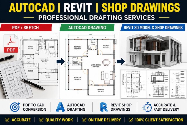 I will create professional AutoCAD drawings and Revit shop drawings image 1