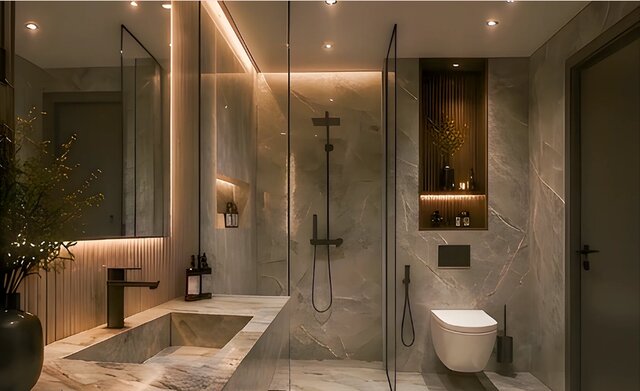 I will design 3d toilet design, bathroom in 3d model and the 2d floor plan image 4