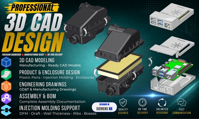 I offer custom plastic part design for injection molding image 1