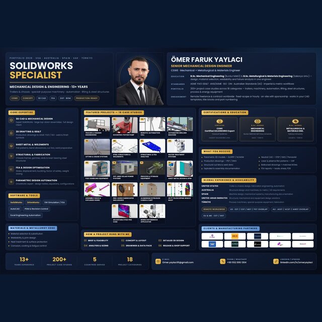 I will design production-ready mechanical products and machinery in SolidWorks
