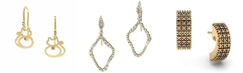 3D jewelry design earrings